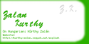 zalan kurthy business card